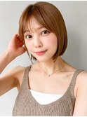 前髪エアリーカール斜めバングイメチェン結べるボブモテ髪