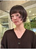 癖毛活かしボブカットショートボブ顔まわりレイヤーカット