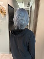 ポノ(po_no) ホワイトシルバーブルーエンドカラー裾カラーグラデーション