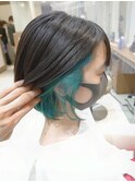 【インナーカラー】鮮やかなグリーン　Ash清瀬