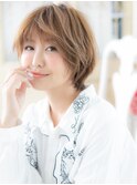 mod's姪浜/大人ガーリー外国人風カーキベージュハイライトd