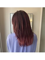 ダブル アンダーバー サロン(W_SALON) ピンクブラウン×ポイントカラー