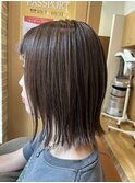 切りっぱなしボブ外ハネ簡単お手入れうるツヤミディアム札幌