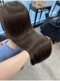 アッシュブラウン 冬カラー ブリーチなしカラー 透明感カラー