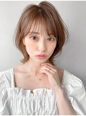 美髪チェリーブラウンエアリーカール外ハネボブ#248f0508