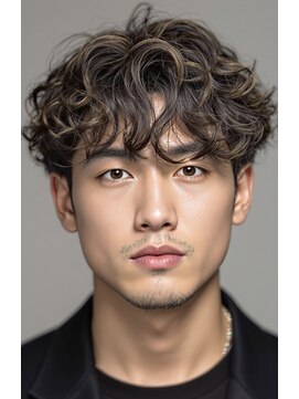 メンズエス 天満扇町(mens esu) yaスパイラルパーマ/顔周りカット/ブラウンカラー