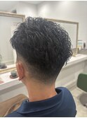 爽やかフェード×パーマスタイル