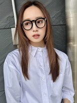 【MINX】くびれヘアアプリコットオレンジハイライトカラー_銀座