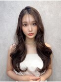 大人色っぽ中華美女ワンホンヘア×モカベージュ