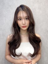 大人色っぽ中華美女ワンホンヘア×モカベージュ