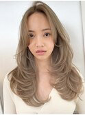 韓国ヘアーハッシュカットレイヤーカットハイライトカラー
