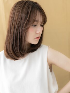 シースルーバンググレーブラウン小顔ミディアムX大宮20代30代