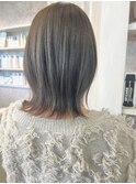福山市美容室Caaryセミロングヘアレイヤー外ハネボブ冬ヘア