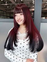 アルバム 渋谷パルコ(ALBUM)&nbsp;ボルドー×ブラックルーツカラーレイヤーロング_F21473