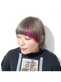 [prankster]マッシュウルフ のポイントインナーカラーピンク