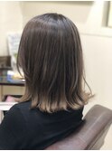 アッシュグラデーション×外ハネ