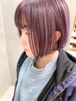 テトヘアー(teto hair) 前下がりボブ、スリークボブ、ラベンダーアッシュ、パープル