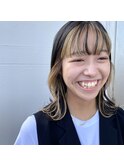 フェイスフレーミング×ベージュ［AYAKA］20代[ハイトーンカラー