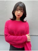 NEW STYLE 黒髪韓国くびれスタイル　前髪ありミディアムスタイル