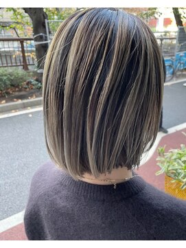 キサイ バズ(kisai BUZZ) kisaiBUZZ＊西川史浩  ミニボブ × バレイヤージュ