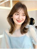 2wayバング 韓国前髪 シースルー ミディアム くびれ