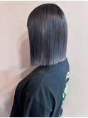 ブルーアッシュ　ストレート　切りっぱなしボブ　20代30代　美髪