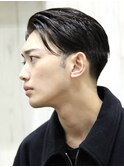 クラシカルバーバースタイルかきあげオールバックフェード