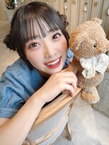 ミミバイカシュカシュ(mimi by cache cache)&nbsp;シースルーバングツインお団子ヘア