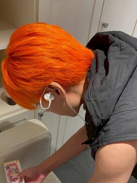 ベレーザ 渋谷(BELEZA) 15652ブリーチ＆ダブルカラー渋谷アプリコットオレンジショート