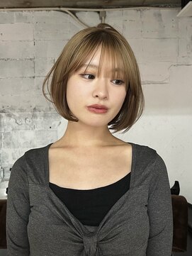 ヨーク(YOKE) レイヤーボブくびれボブ韓国ボブタンバルモリベージュグレージュ