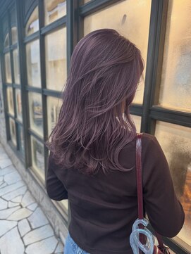 シャル 錦糸町(shalu) ブリーチあり　ピンクベージュ　ミディアムレイヤー