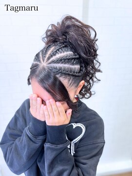タグマル LINE予約必須！盛り髪コーンロウ☆体育祭ヘアセット