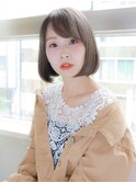 ベージュカラー 切りっぱなしボブ 似合わせカット★★