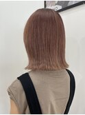 10代20代/ダブルカラー/透明感/ピンクベージュ/外ハネ
