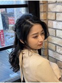 ハーフアップカジュアルスタイル♪
