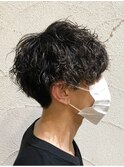 マッシュツーブロック束感モテる黒髪爽やかパーマ流行