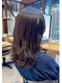柔らかカールのセミロングレイヤースタイル♪