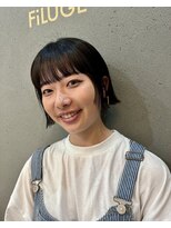 フィルジュ(FiLUGE)&nbsp;リップライン切りっぱなしボブ×ぱっつん前髪