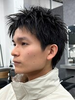 エルマーク 心斎橋(L-MARK)&nbsp;アップバングツーブロックバーバーフェードツイストメッシュ