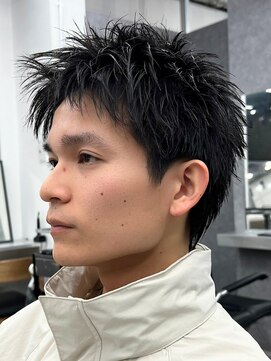 エルマーク 心斎橋(L-MARK) アップバングツーブロックバーバーフェードツイストメッシュ