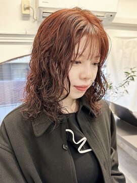 ラレイ ハラジュク(Lalei harajuku) 【白石】ウェーブスパイラル縦落ちパーマミディアム原宿学割