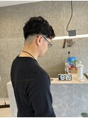 ナチュラルオールバックパーマスタイル