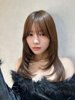 髪質改善縮毛矯正レイヤーカット顔周り前髪韓国ミニウルフ/銀座