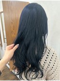 ブルーブラック／グレーブラック／ロング巻き髪