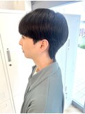 メンズヘアカット◎韓国マッシュウルフカット黒髪ショート本厚木