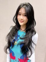 アルバム 銀座(ALBUM GINZA)&nbsp;顔周りレイヤー黒髪ロングウルフレイヤー_F21220