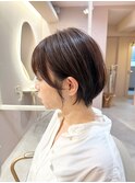 大人可愛い20代30代40代50代前下がりショートボブ丸みショート