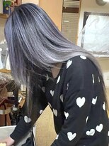 ブレイズヘアー(BLAZEhair)&nbsp;【極細ハイライト】グレーシルバーバレイヤージュ×ブリーチ２回