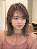 ミディアムレイヤーくびれミディアム顔周りレイヤー髪質改善