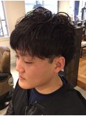 マッシュ×パーマ